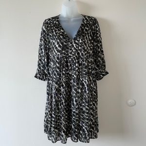 Leopard baby doll chiffon dress